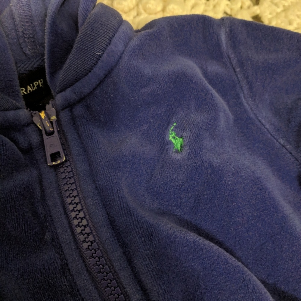 Ralph Lauren Kids 18 M royal blue zip up hooded ss